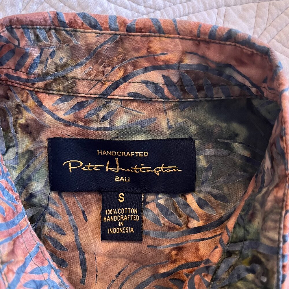 PETER HUNTINGTON BALI BATIK SZ SMALL SS HAWAIIAN SHIRT